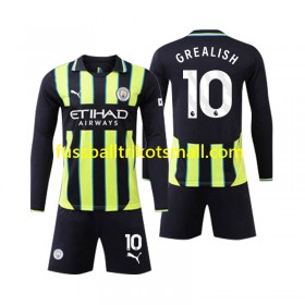 Fußballtrikots Manchester City Jack Grealish 10 Kinder 2024-2025 Langarm Auswärts-trikot kaufen